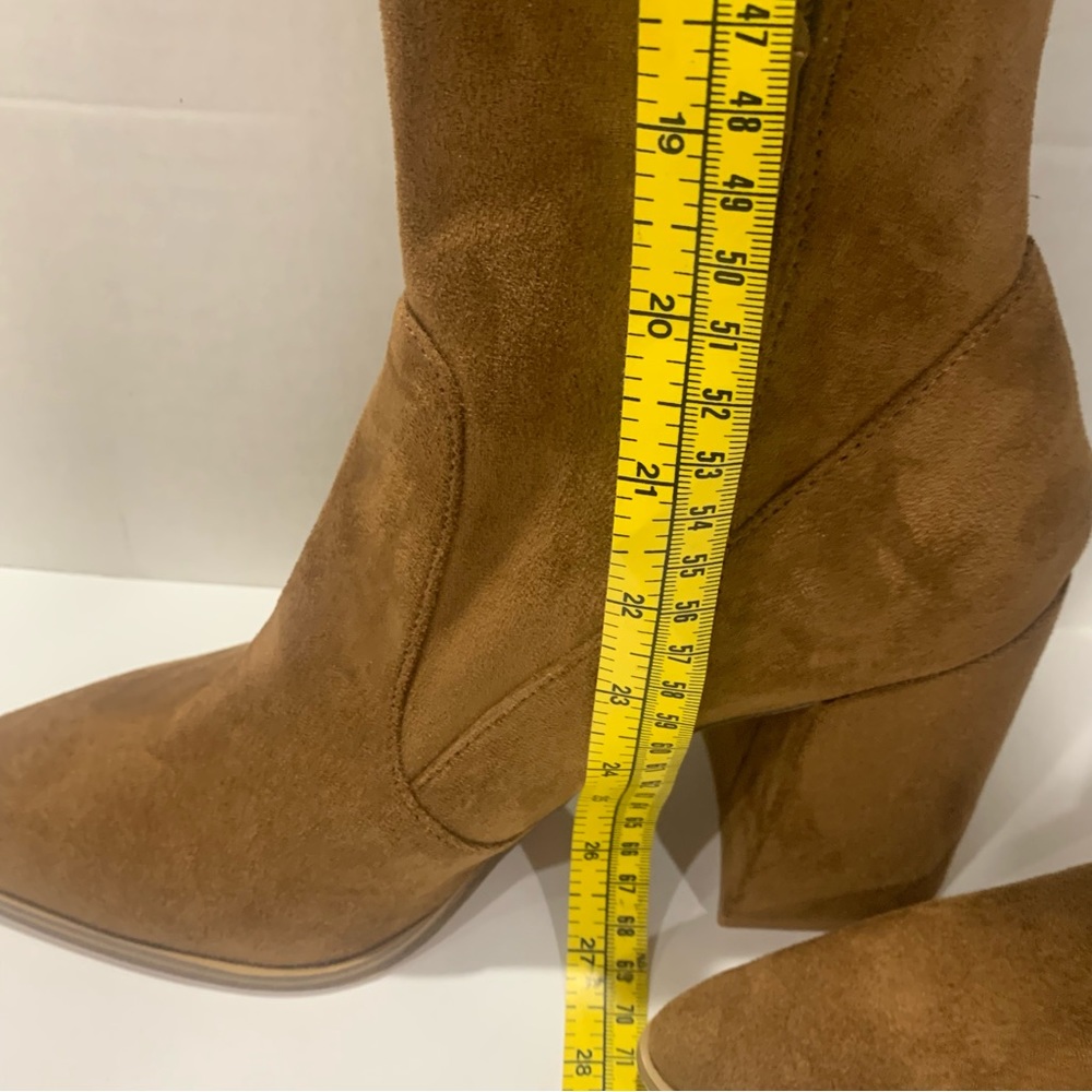 STEVE MADDEN rust/tan suede size 11 over the knee boots suede heel Tava style - Picture 15 of 16